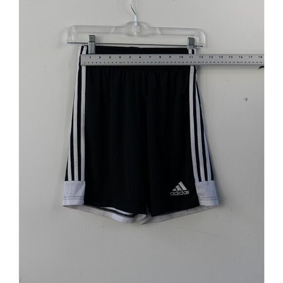 Adidas Black 3 Stripes Kids Athletic Shorts Boys Size Small - Picture 2 of 5